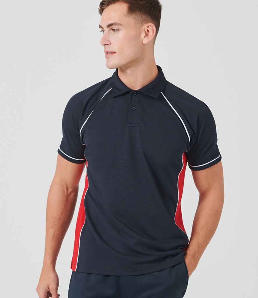 Finden + Hales Performance Piped Polo Shirt Navy/Red/White