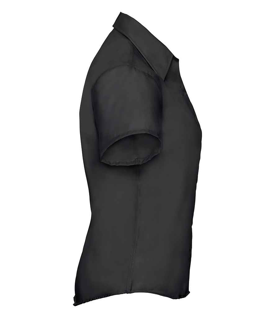 Russell Collection Ladies Short Sleeve Ultimate Non-Iron Shirt Black