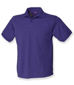 Henbury Heavy Poly/Cotton Piqué Polo Shirt Purple