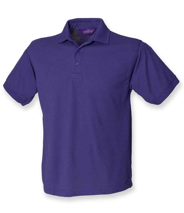 Henbury Heavy Poly/Cotton Piqué Polo Shirt Purple