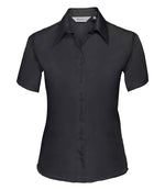 Russell Collection Ladies Short Sleeve Ultimate Non-Iron Shirt Black