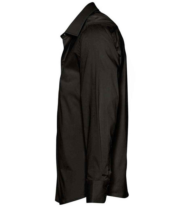 SOL'S Brighton Long Sleeve Fitted Shirt Black