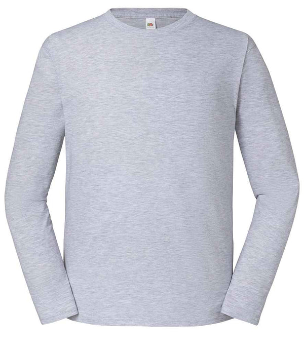 Fruit Loom Iconic 195 Long Sleeve T-Shirt Heather Grey