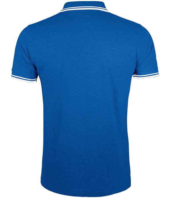 SOL'S Pasadena Tipped Cotton Piqué Polo Shirt Royal Blue/White