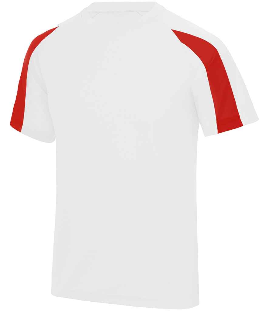 AWDis Cool Contrast Wicking T-Shirt Arctic White/Fire Red