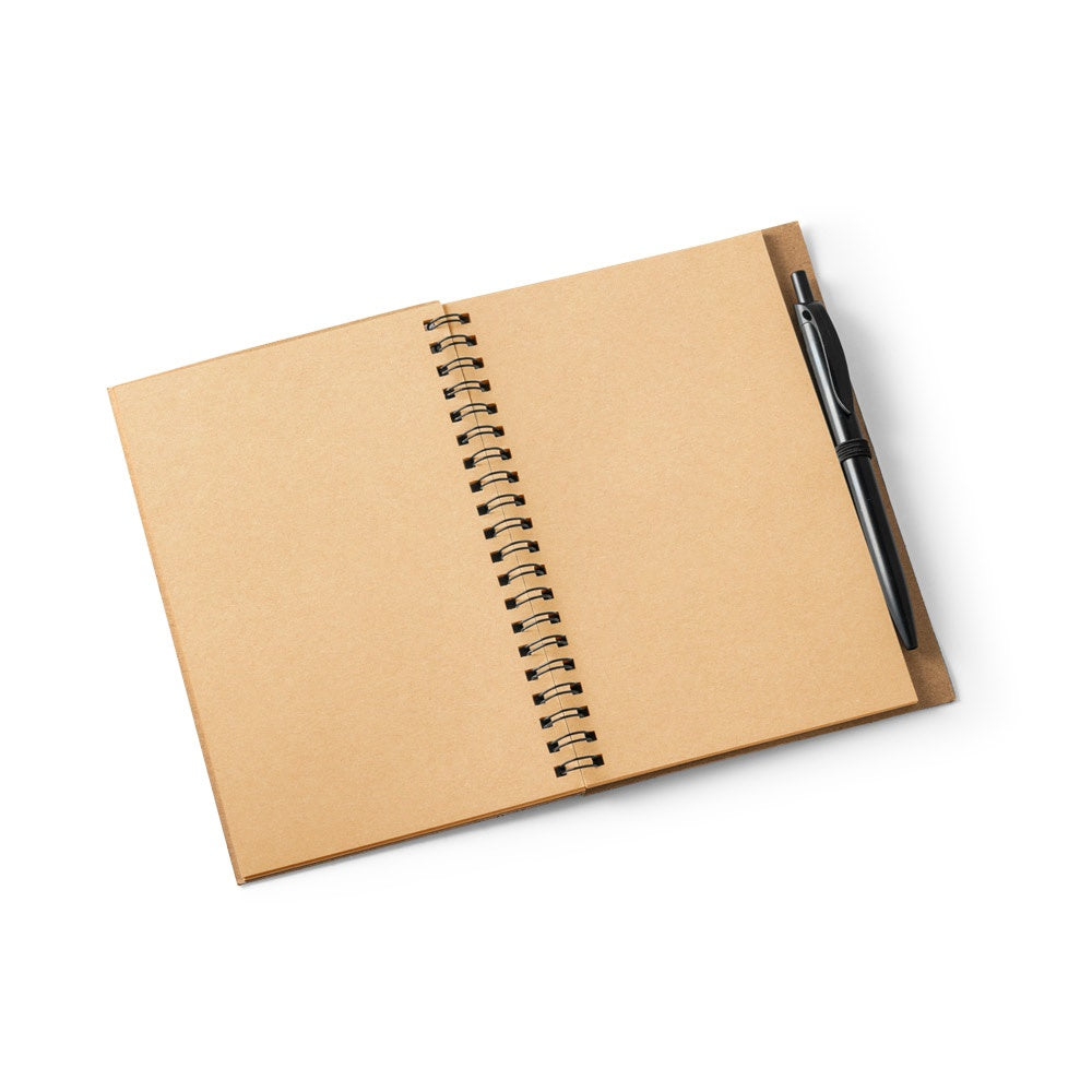 VICENTE. B6 notebook in cork and rPET with ballpoint pen