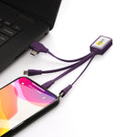 PURPLE TUCKER 3-IN-1 CHARGER WITH TYPE C / USB A