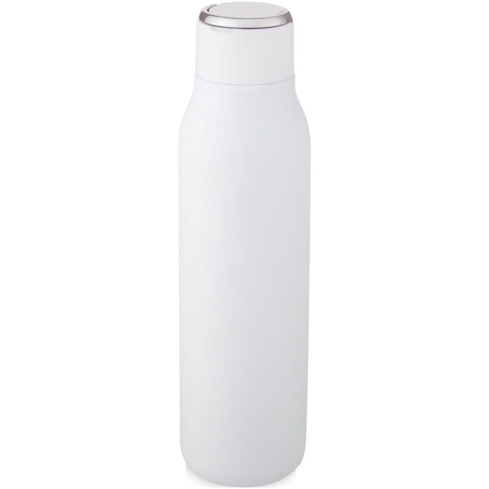 Branded Marka 600 ml copper vacuum insulated bottle with metal loop