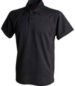 Finden + Hales Performance Piped Polo Shirt Black/Black