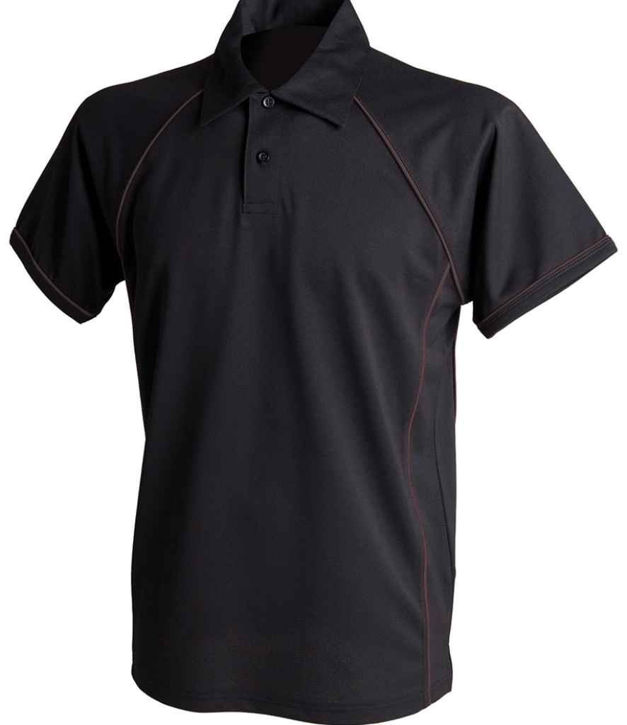 Finden + Hales Performance Piped Polo Shirt Black/Black