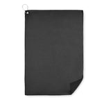 Branded RPET golf towel with hook clip
