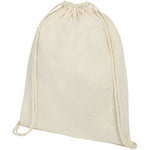 Branded Oregon 140 g/m² cotton drawstring backpack 5L