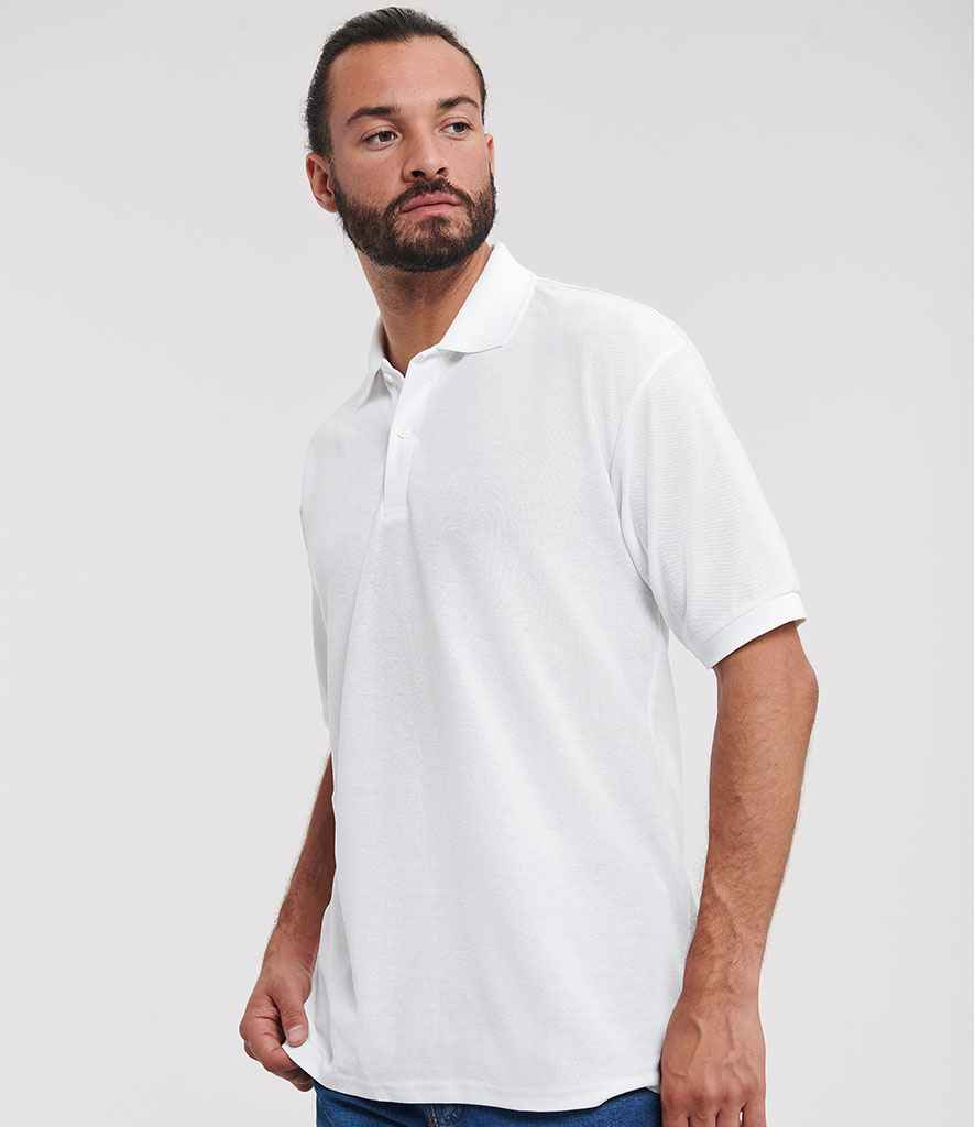 Russell Poly/Cotton Piqué Polo Shirt White