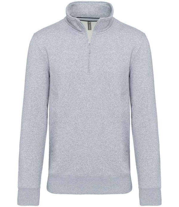 Kariban Zip Neck Sweatshirt Oxford Grey