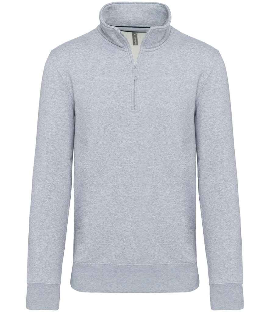 Kariban Zip Neck Sweatshirt Oxford Grey