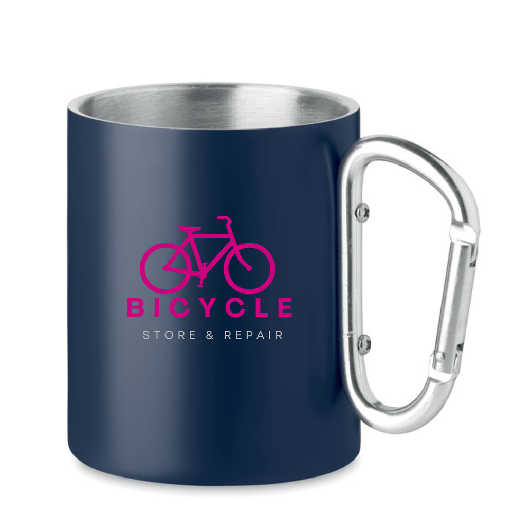 Branded Double wall metal mug 300 ml
