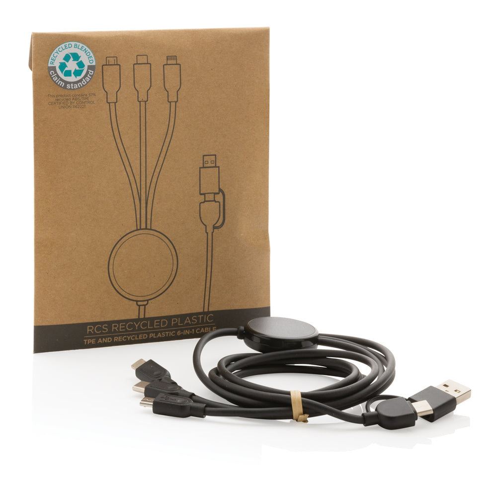 Branded RCS recycled TPE and recycled plastic 6-in-1 cable