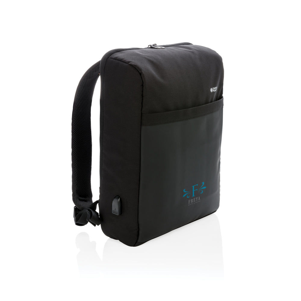 Branded Swiss Peak 15" anti-theft RFID & USB backpack PVC free