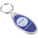 Clear Oval Shaped Keyring (24 x 49mm) Printed Full Colour