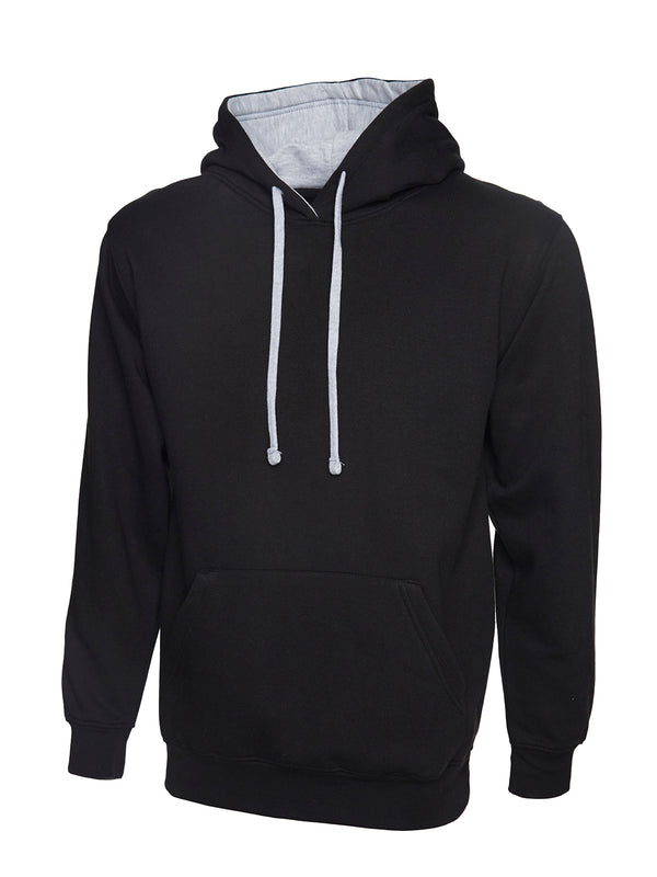 Branded Contrast Hooded Sweatshirt