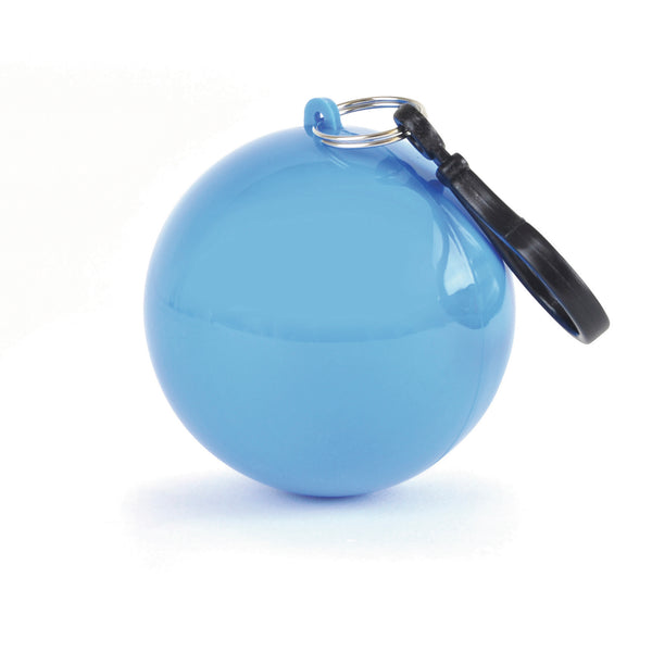 White Poncho In Plastic Ball with Split Ring Keyring