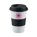 Branded Ceramic mug w/ lid and sleeve