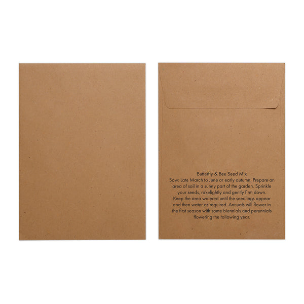 Seed Pack in Kraft Paper Envelope Butterfly & Bee Mix