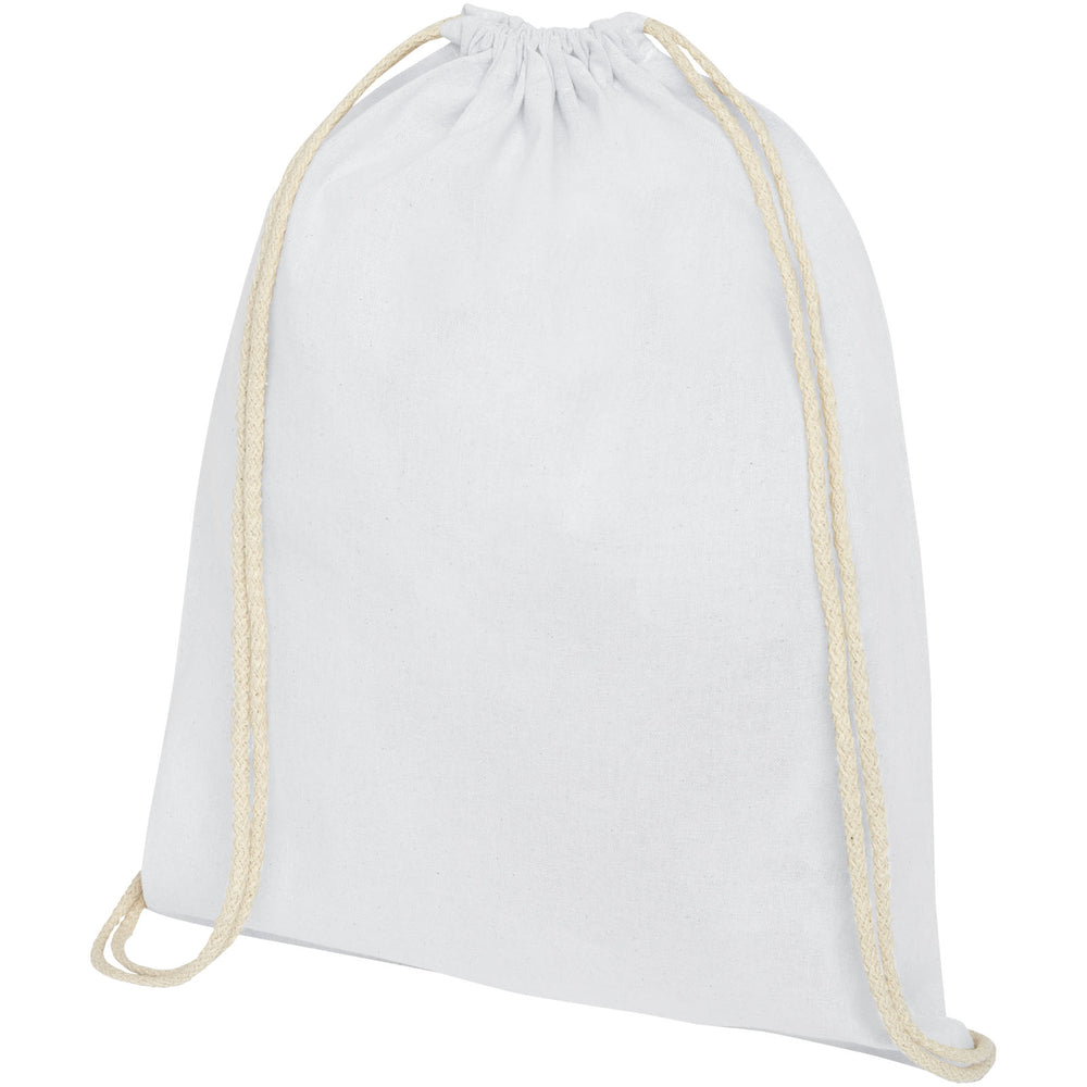 Branded Oregon 140 g/m² cotton drawstring backpack 5L