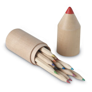 12 pencils in wooden box | Branded Colouring Pencil Set