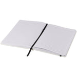 Branded Spectrum A5 white notebook with coloured strap