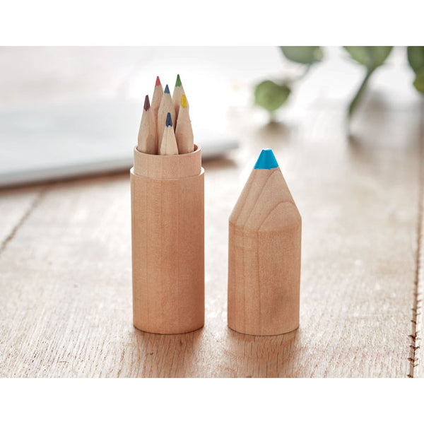 Branded 6 pencils in wooden box