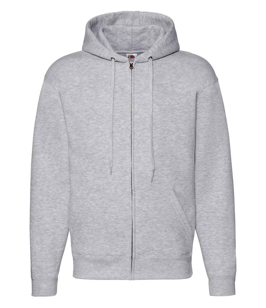 Fruit of the Loom Premium Zip Hooded Sweatshirt Heather Grey