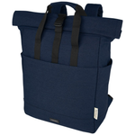Branded Joey 15” GRS recycled canvas rolltop laptop backpack 15L