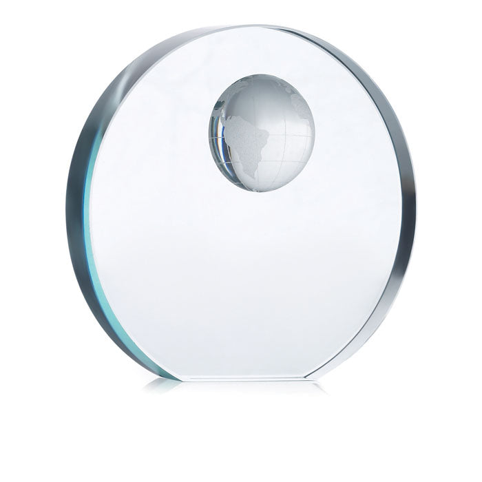 Branded Globe glass trophy