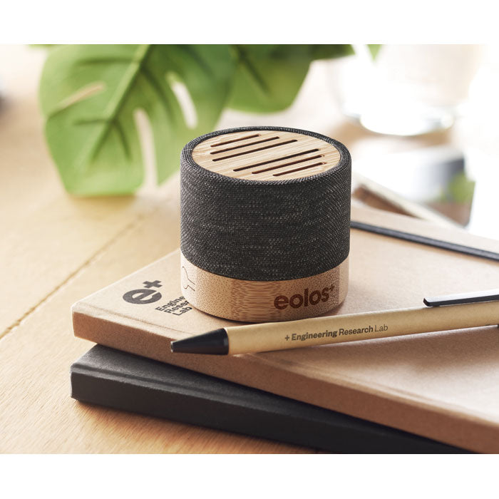 Branded Bamboo RPET wireless speaker