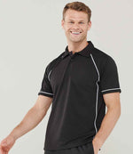 Finden + Hales Performance Piped Polo Shirt Black/White