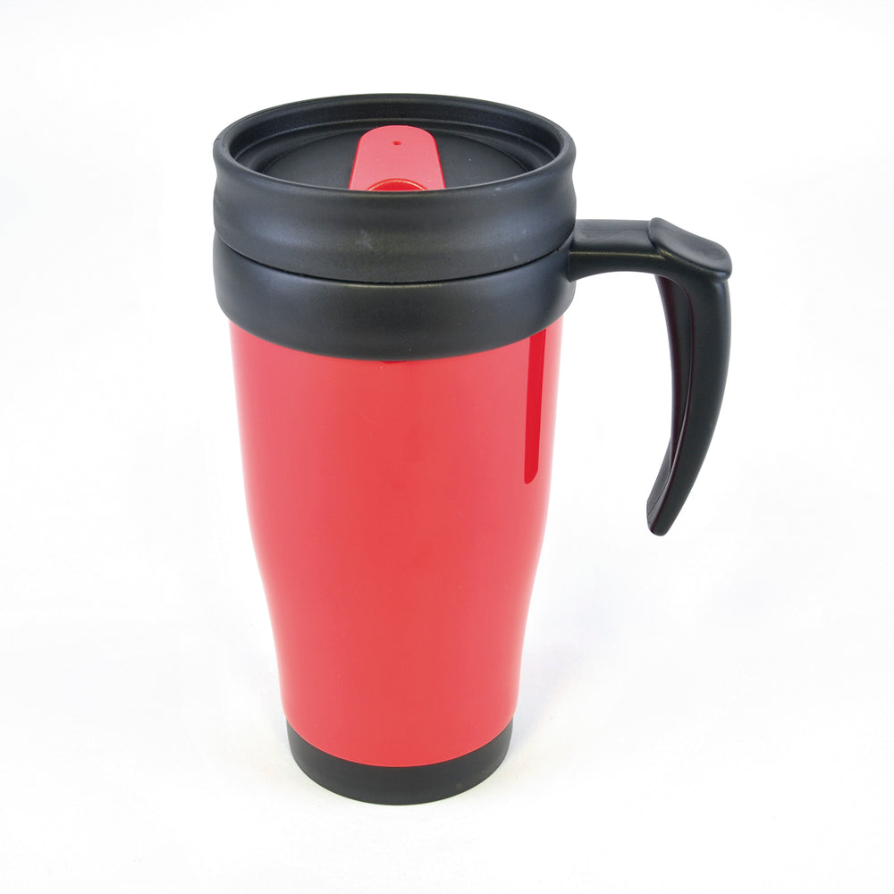 Branded Polo Plus 400 ml Plastic Solid Coloured Travel Mug