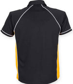 Finden + Hales Performance Piped Polo Shirt Black/Amber/White
