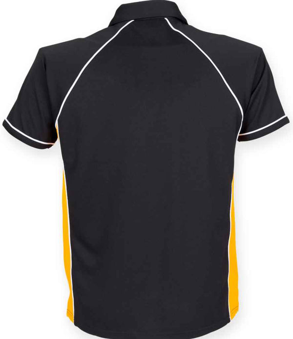 Finden + Hales Performance Piped Polo Shirt Black/Amber/White