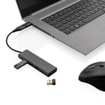 Branded Terra RCS recycled aluminium hub with 3 USB ports