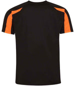 AWDis Cool Contrast Wicking T-Shirt Jet Black/Electric Orange