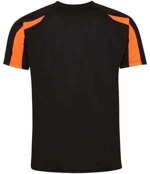 AWDis Cool Contrast Wicking T-Shirt Jet Black/Electric Orange