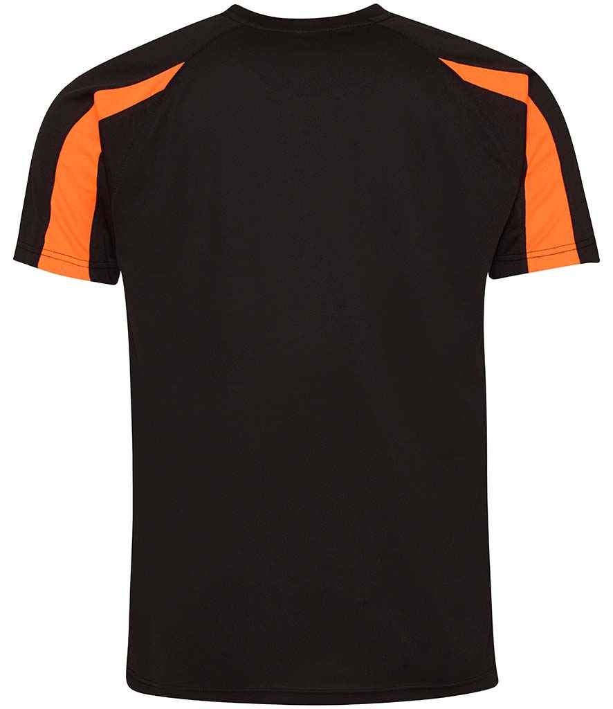 AWDis Cool Contrast Wicking T-Shirt Jet Black/Electric Orange