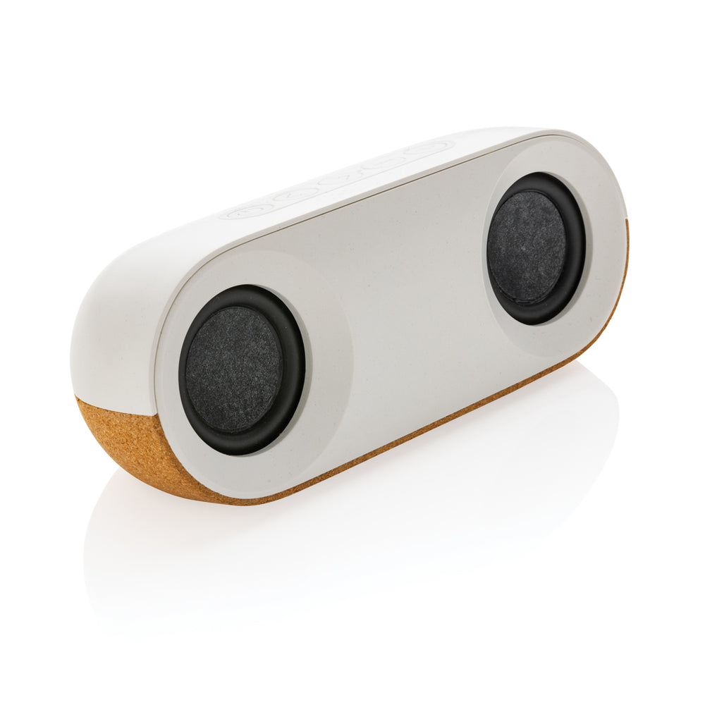 Branded Oregon RCS recycled plastic and cork 10W speaker