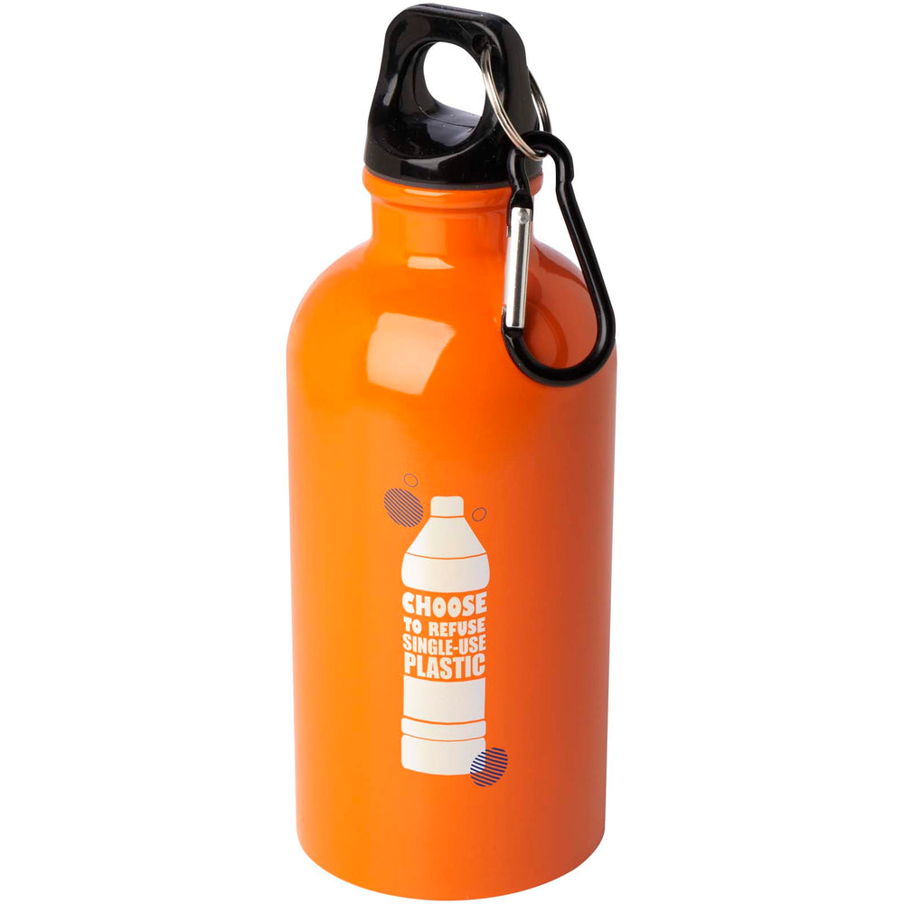 Oregon 400 ml RCS certified single wall stainless steel water bottle with carabiner