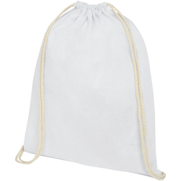 Branded Oregon 100 g/m² cotton drawstring backpack 5L