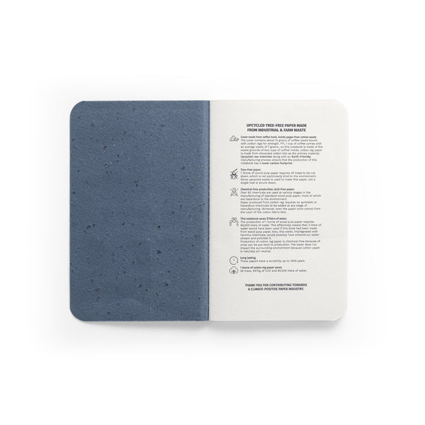 COFFEEPAD SOFT. A6 notepad with flexible cover made from coffee husk waste (66%)