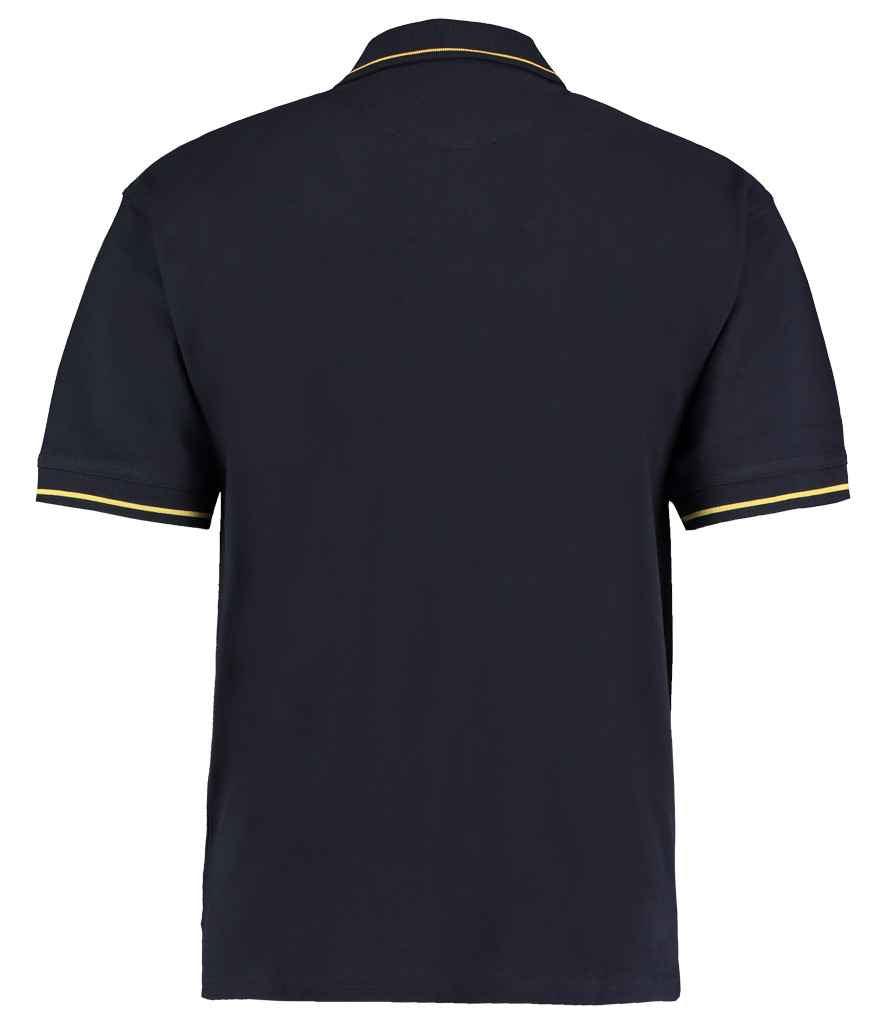 Kustom Kit St Mellion Tipped Cotton Piqué Polo Shirt Navy/Yellow