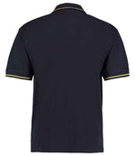 Kustom Kit St Mellion Tipped Cotton Piqué Polo Shirt Navy/Yellow