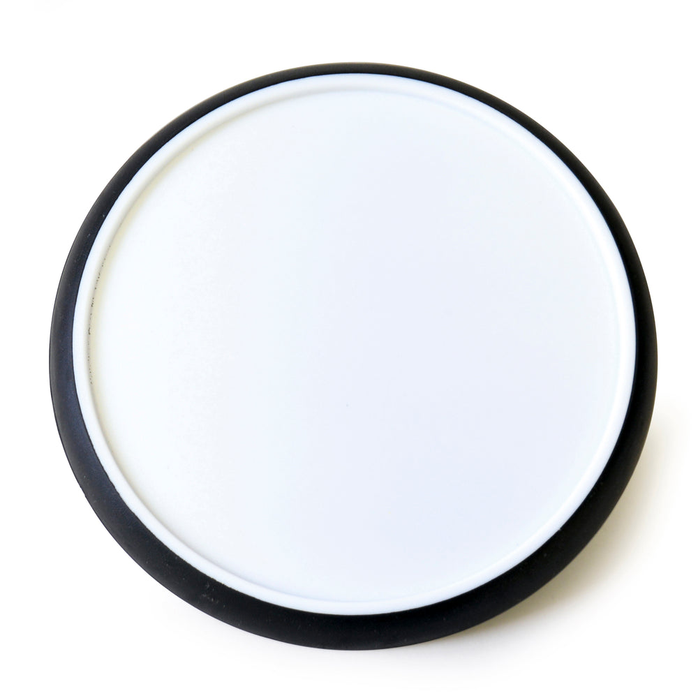 Branded Disk Coaster Round White plastic coaster with trim